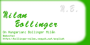 milan bollinger business card